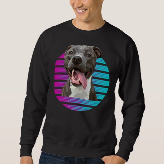 Retro Pitbull Pitbull Pit Bull Dog Trui (Voorkant)