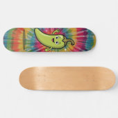 Retro Pittige Groene Peper Persoonlijk Skateboard (Horizontaal)