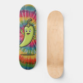 Retro Pittige Groene Peper Persoonlijk Skateboard (Voorkant)