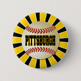RETRO PITTSBURGH BASEBALL RONDE BUTTON 5,7 CM