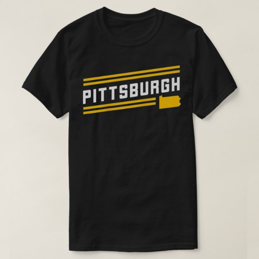 Retro Pittsburgh City Stripes Yellow Pennsylvania T-shirt (Design voorkant)