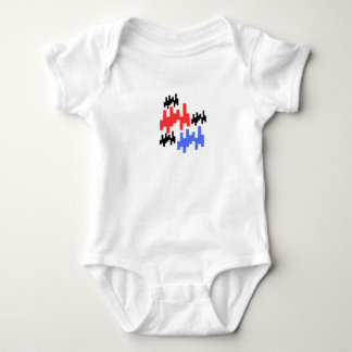 Retro Pixel Alien Baby Bodysuit;Cute Arcade Style Romper
