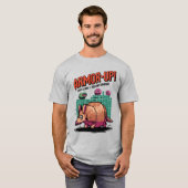Retro Pixel Art Armadillo Video Game Design T-shirt (Voorkant volledig)