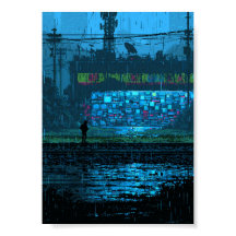 Retro Pixel Art Cyberpunk Muur