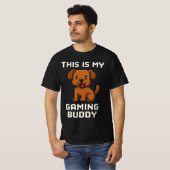 Retro Pixel Art Dog - "Dit is mijn gaming buddy sp T-shirt (Voorkant volledig)