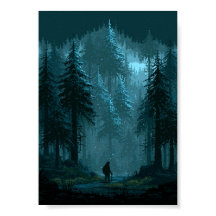 Retro Pixel Art Eenzame Reiziger in een Besneeuwde