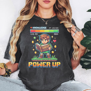 Retro Pixel Art Gamer Power Up T-shirt