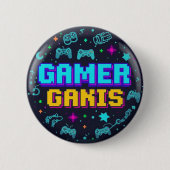 Retro Pixel Art Gaming Knop Ontwerp" Ronde Button 5,7 Cm (Voorkant)