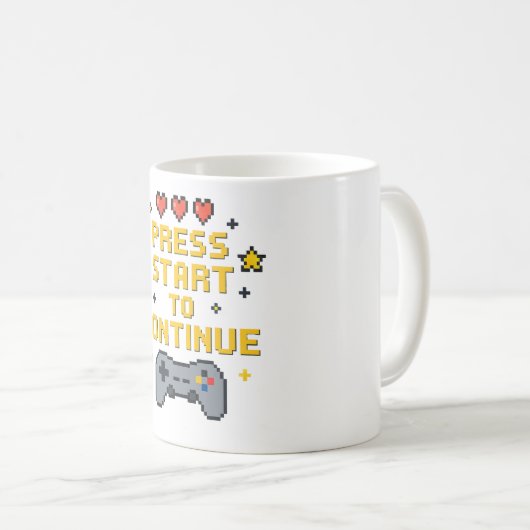 Retro Pixel Art Gaming Mug Design Koffiemok (Voorkant rechts)