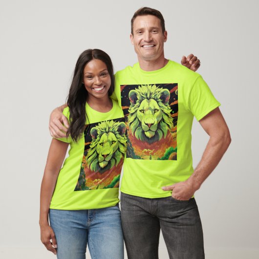 Retro Pixel Art Geometrische Leeuw T-shirt Design (Unisex)