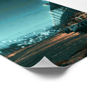 Retro Pixel Art JDM Auto's Geparkeerd Onder Glowen Poster (Hoek)