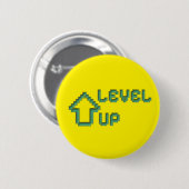 Retro Pixel Art Level Up Pin Button (Voorkant /achterkant)