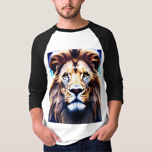 Retro Pixel Art Lion T-shirt - Geometrische gaming (Voorkant)