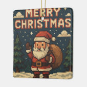 Retro Pixel Art Merry Christmas Keramisch Ornament (Links)