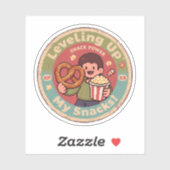 Retro Pixel Art Mijn Snacks Vermogend Maken Niveau Sticker (Vel)