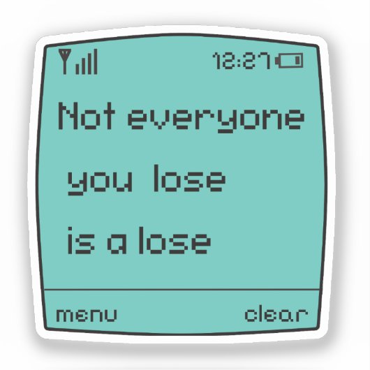 Retro Pixel Art Mobiele Telefoon Sticker (Voorkant)