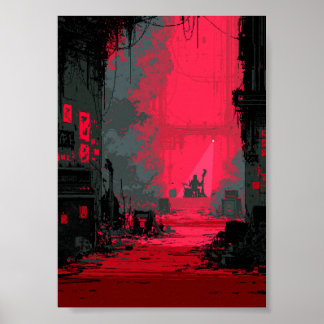 Retro Pixel Art Musicus die Optreedt Poster