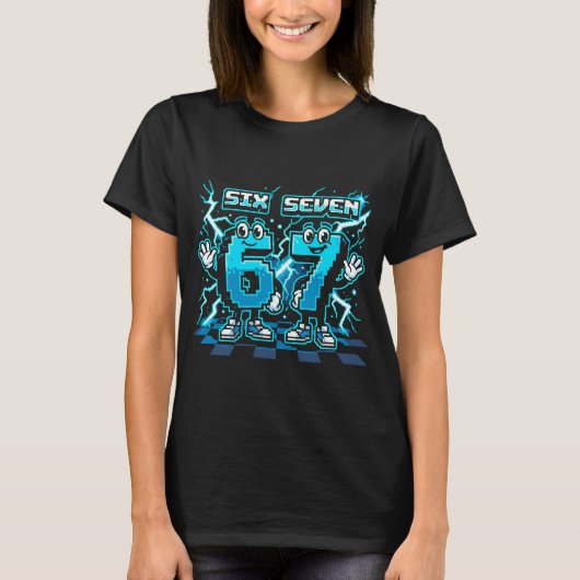 Retro Pixel Art Nummer 67 Shirt - 8-Bit Gaming Gra (Voorkant)