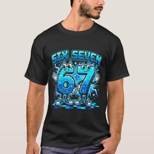 Retro Pixel Art Nummer 67 Shirt - 8-Bit Gaming Gra (Voorkant)
