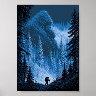 Retro Pixel Art Reiziger op Reis Door  Poster