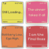 Retro Pixel Art  Sticker (Voorkant)