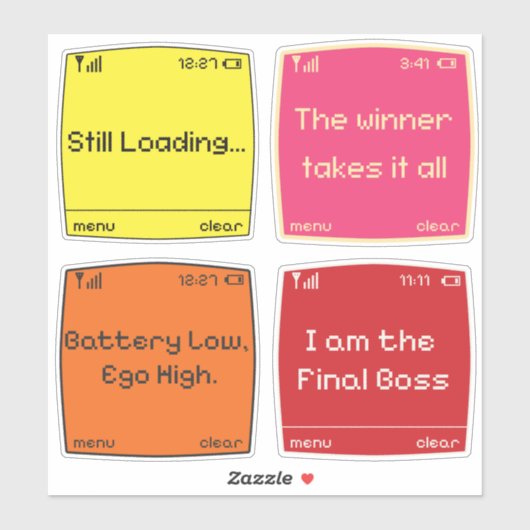 Retro Pixel Art  Sticker (Vel)