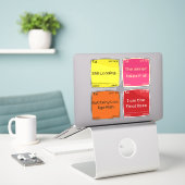 Retro Pixel Art  Sticker (Laptop op bureau)