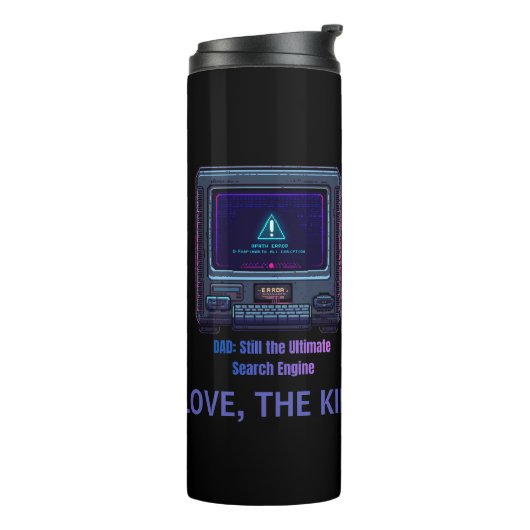 Retro Pixel Art Tech Vader Persoonlijk Cadeau Thermosbeker (Gedraaid links)