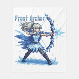 Retro Pixel Art Vorst Boogschutter Krijger Fleece Deken
