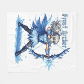 Retro Pixel Art Vorst Boogschutter Krijger Fleece Deken (Voorkant (Horizontaal))