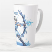 Retro Pixel Art Vorst Boogschutter Krijger Latte Mok (Rechterhoek)