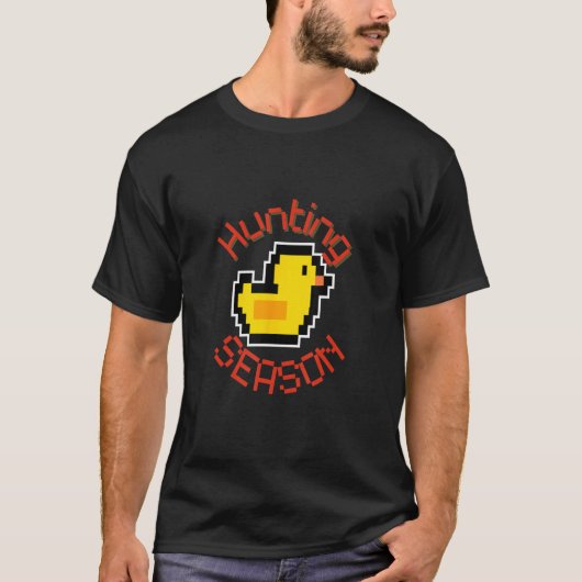 Retro Pixel Eend Jacht Seizoen Ontwerp T-shirt (Voorkant)
