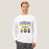 Retro Pixel Game Ladeer T-Shirt – 8-Bit Karakter (Voorkant)