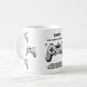 Retro Pixel Gamer Joystick Mok Design (Voorkant links)