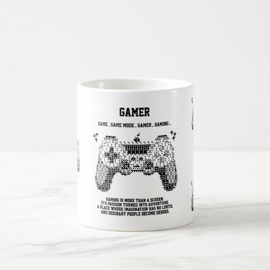 Retro Pixel Gamer Joystick Mok Design (Center)