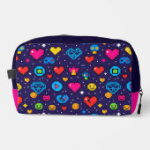 Retro Pixel Gaming Aesthetic Makeup Bag Toilettasje (Voorkant)