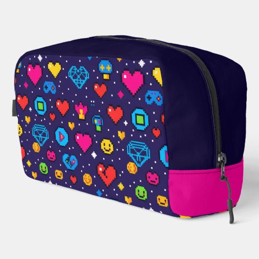 Retro Pixel Gaming Aesthetic Makeup Bag Toilettasje (Rechterhoek)