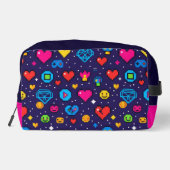 Retro Pixel Gaming Aesthetic Makeup Bag Toilettasje (Achterkant)