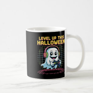 Retro Pixel Geest Gamer Halloween Schattig Griezel Koffiemok