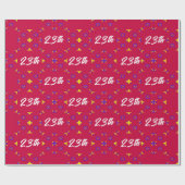 Retro Pixel Geometrisch Patroon Aangepaste Leeftij Cadeaupapier (Vlak)