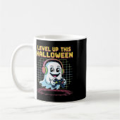 Retro Pixel Ghost Gamer Halloween Cute Spooky Gami Koffiemok (Links)