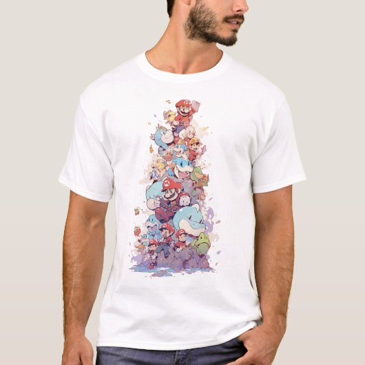 Retro Pixel Hero Family T-shirt (Voorkant)