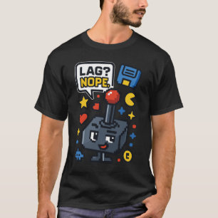 Retro Pixel Joystick Gamer Arcade Design T-shirt