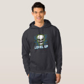 Retro Pixel Level Up Gamer Schedel Hoodie (Voorkant volledig)