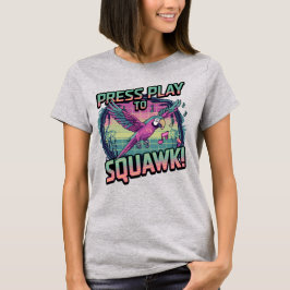 Retro Pixel Papegaai – Druk op Afspelen om te Kwak T-shirt