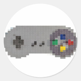 Retro Pixel SNES Controller Ronde Sticker