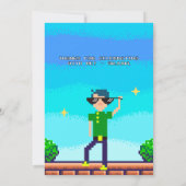 Retro Pixel Videospel Controller Jongens Verjaarda Kaart (Achterkant)