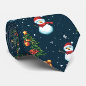 Retro-Pixel-Weihnachten im 8-Bit-Stil Krawatte Stropdas (Opgerold)