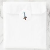 Retro Pixel Zwaard Ronde Sticker (Tas)