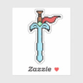Retro Pixel Zwaard Sticker – Vintage RPG (Vel)